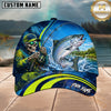 Maxcorners Fishing Skull Angler Blue Mahi Splash Personalized 3D Cap