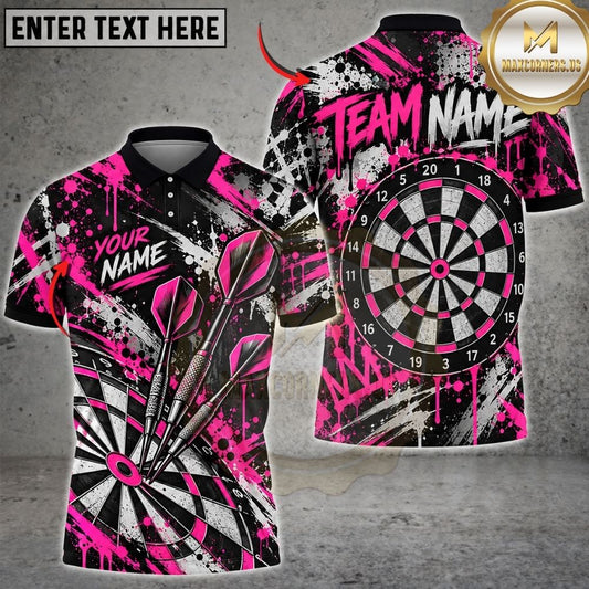 Maxcorners Darts Vivid Paint Splatter Crown Graffiti Flying Darts Target Board Graphic Multicolor Customized Name, Team Name 3D Shirts