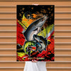 Maxcorners Trout Fishing Bold Color Splash Design Personalized Name 3D Poster