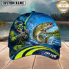 Maxcorners Fishing Skull Angler Blue Mahi Splash Personalized 3D Cap