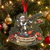Maxcorners Personalized Camo Santa Pull For Christmas Pigeon Clay Target Shotgun Acrylic Christmas Ornament And Keychain Custom Gift For Hunters 2D Flat