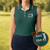 Maxcorners Green Best Papa By Par Embroidered Golf Polo Shirt, Ladies Golf Shirts, Golf Tops For Women LM1507