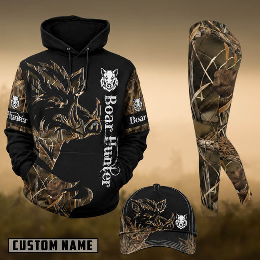 Maxcorners Hunting Wild Boar Hunter Black Forest Camo 3D Shirts