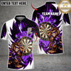 Maxcorners Darts Furious Monkey Mascot Throwing Stance Dartboard Lightning Graphic Multicolor Customized Name, Team Name 3D Shirts
