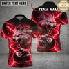 Maxcorners Billiards 8 Ball Alpha Strike Lightning Wolf Personalized Name Shirt (4 Colors)