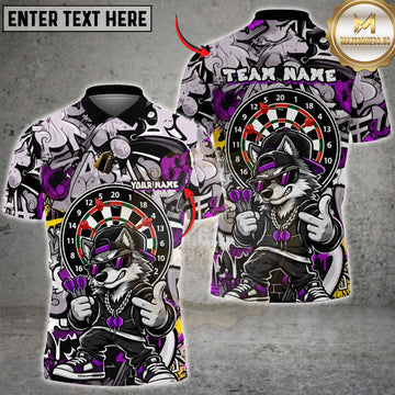 Maxcorners Dart Board Panda Mascot Rebel Hip Hop Style Graphic Multicolor Customized Name, Team Name 3D Shirts