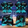 Maxcorners Bowling Golden Bowling Ball And Pins Design Personalized Team Sportswear Set - Polo Shirt, Cap & Skorts