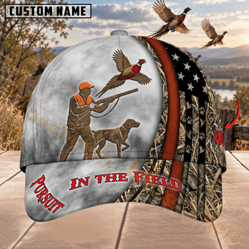 Maxcorners Upland Bird Hunting Hunter Dog & Pheasants Personalized Name 3D Cap