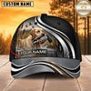 Maxcorners Dog Hunting And Duck Hunting Dog Black Silver Wave Personalized Name 3D Cap
-