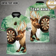 Maxcorners Reindeer Christmas Dartboard  Winter Multioptions Personalized Name, Team Name Unisex 3D Shirt (4 Colors)