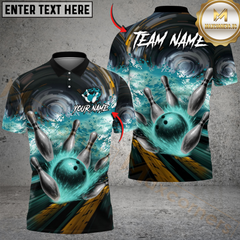 Maxcorners Bowling Drift Paint Splash Multicolor Customized Name, Team Name 3D Shirts