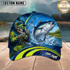 Maxcorners Fishing Skull Angler Blue Mahi Splash Personalized 3D Cap