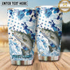 Maxcorners Fishing Tumbler Blue Camo Star Pattern Design Personalized Name Tumbler (13 Species)