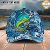 Maxcorners Fishing Blue Water Foam Lure Quote Personalized Name 3D Cap (12 Fish Species)