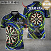 Maxcorners Darts Cyber Honeycomb Grid Glowing Swirl Lines Crossed Darts Target Board Graphic Multicolor Customized Name, Team Name 3D Shirts