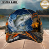 Maxcorners Fishing Blue Sunset Ocean Camo Personalized 3D Cap