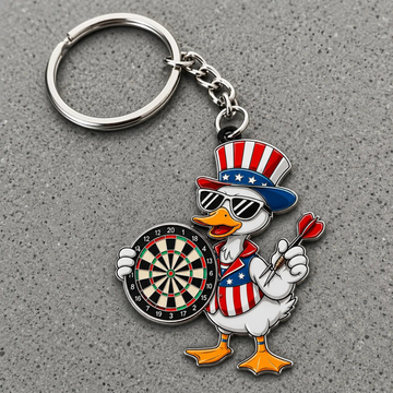 Maxcorners Darts Patriotic Uncle Sam Duck 3D Keychain And Ornament