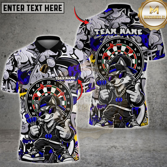 Maxcorners Dart Board Panda Mascot Rebel Hip Hop Style Graphic Multicolor Customized Name, Team Name 3D Shirts