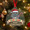 Maxcorners Personalized Funny Pigeon Merry Christmas Lights Candy Cane Hunting Acrylic Christmas Ornament And Keychain Custom Gift For Hunters 2D Flat