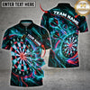 Maxcorners Darts & Fiery Dartboard Burst Graphic Multicolor Customized Name, Team Name 3D Shirts