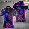 Maxcorners Neon Style 8-Ball Billiard Multicolor Customized Name, Team Name 3D Shirt