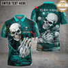 Maxcorners Golf Skull Lightning Personalized Name, Team Name 3D Shirt (4 Colors)