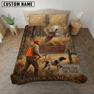 Maxcorners Pheasant Hunting Rustic Wheat Field Bedding Set 3D Print Custom Name