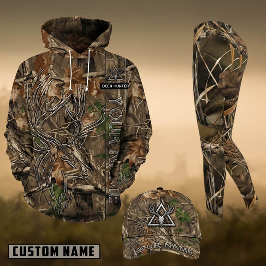 Maxcorners Hunting Whitetail Deer Forest Camo Personalized 3D Shirts