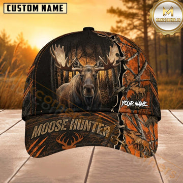 Maxcorners Hunting Orange Woodland Hunter Personalized 3D Cap