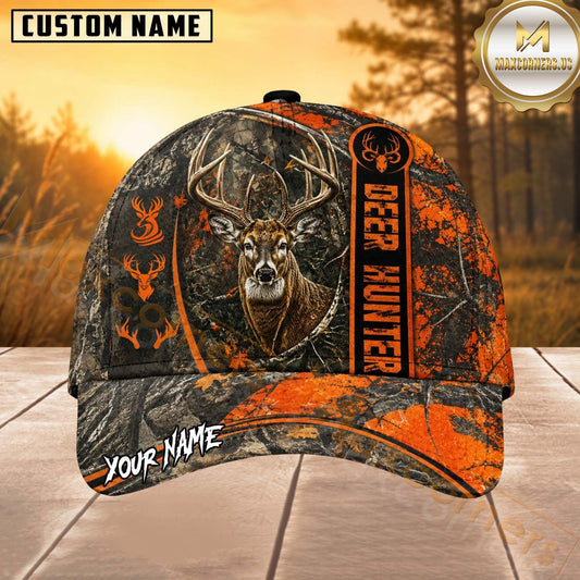 Maxcorners Hunting Orange Camo Hunter Personalized 3D Cap