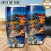Maxcorners Fishing Tumbler Fishing and Beer Graphic Design Personalized Name Tumbler (13 Species)