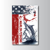 Maxcorners Marlin Fishing USA Flag Splash Art Personalized Name 3D Poster