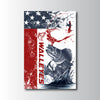 Maxcorners Walleye Fishing USA Flag Splash Art Personalized Name 3D Poster