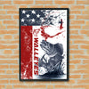 Maxcorners Walleye Fishing USA Flag Splash Art Personalized Name 3D Poster