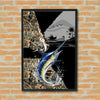 Maxcorners Marlin Fishing Ocean Strike Camo Style Personalized Name 3D Poster