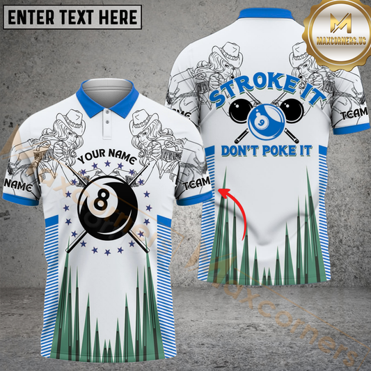 Maxcorners Billiard Stroke It Retro Western Girl Multicolor Personalized 3D Shirt