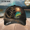 Maxcorners Fishing Skull Angler Moonlight Personalized 3D Cap