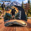 Maxcorners Hiking Lone Hiker Fiery Mountain Sunset Adventure Personalized Name 3D Cap