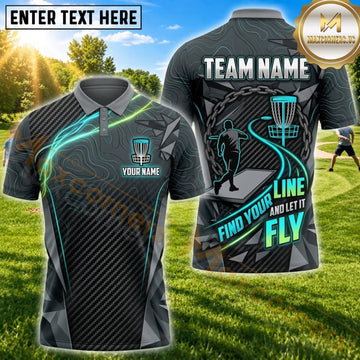 Maxcorners Disc Golf Green Flying Disc Find Your Line Personalized Name 3D Unisex Shirt