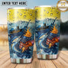 Maxcorners Fishing Tumbler Beer Foam Patriotic Splash Design Personalized Name Tumbler (13 Species)