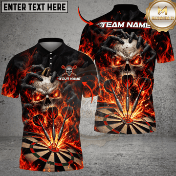 Maxcorners Darts Bull Skull & Explosive Target Graphic Multicolor Customized Name, Team Name 3D Shirts