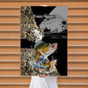 Maxcorners Walleye Fishing Camo Split Art Personalized Name 3D Poster