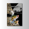 Maxcorners Walleye Fishing Camo Split Art Personalized Name 3D Poster