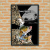 Maxcorners Walleye Fishing Camo Split Art Personalized Name 3D Poster