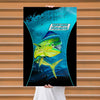 Maxcorners Mahi Mahi Fishing Deep Sea Glow Art Personalized Name 3D Poster