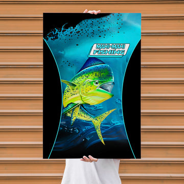 Maxcorners Mahi Mahi Fishing Deep Sea Glow Art Personalized Name 3D Poster