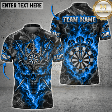 Maxcorners Darts Demonic Skull & Fiery Dartboard Graphic Multicolor Customized Name, Team Name 3D Shirts