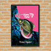 Maxcorners Crappie Fishing Hook Strike Art Personalized Name 3D Poster
