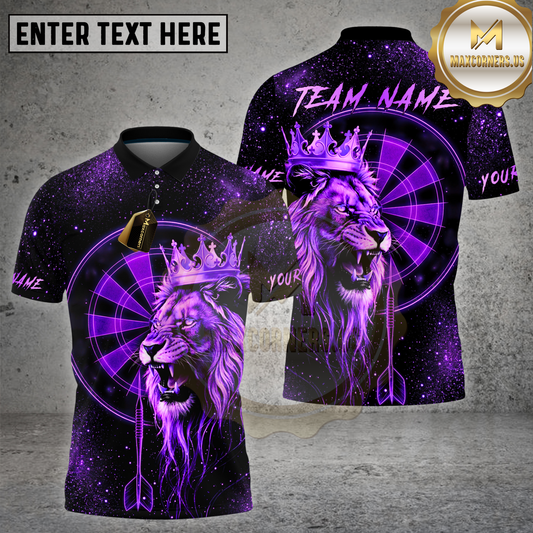 Maxcorners Dart Golden Lion Crown Power Dartboard Multicolor Options Personalized Name, Team Name 3D Shirt (4 Colors)