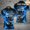 Maxcorners Billiards 8 Ball Alpha Strike Lightning Wolf Personalized Name Shirt (4 Colors)